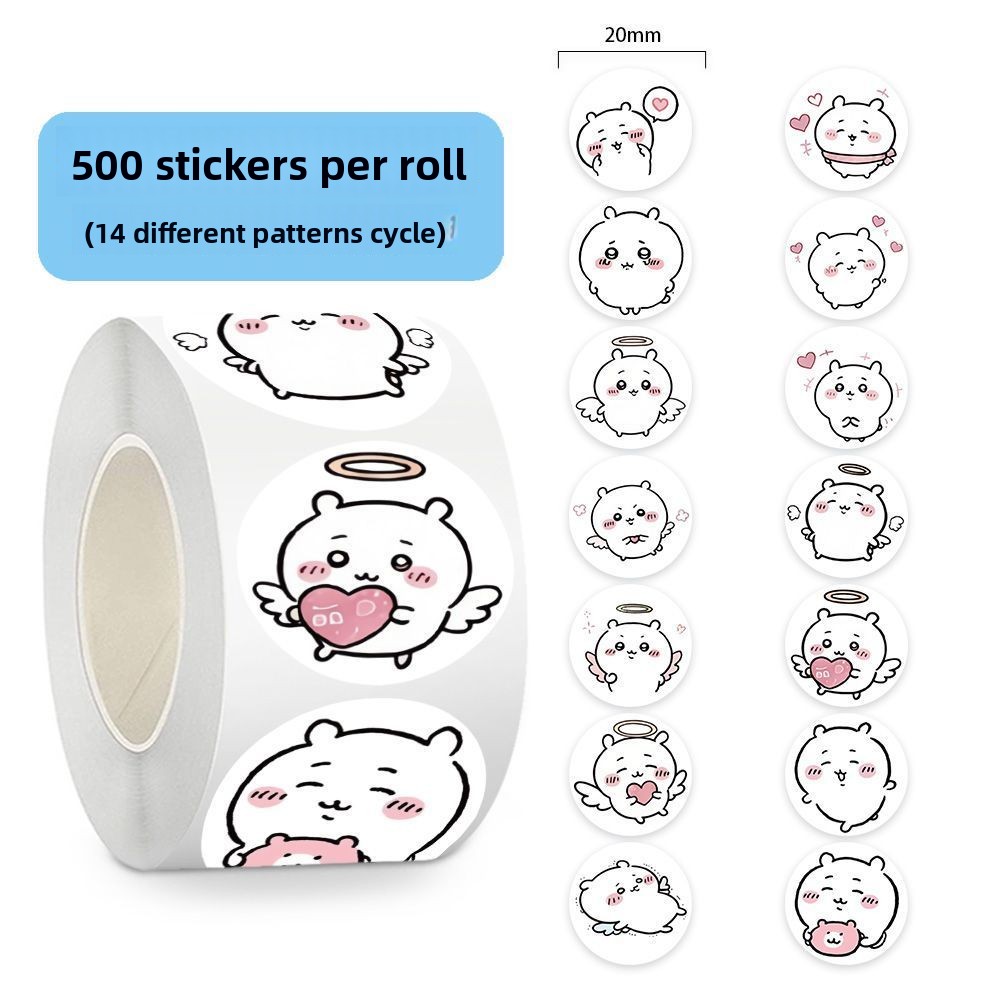 Laptop Accessories Decoration - jiyi Stickers Roll 500 Pcs Kawaii