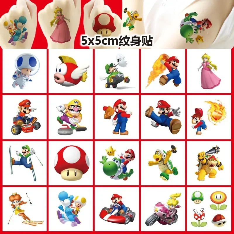 Laptop Accessories And Parts - 20PCS 5CM*5CM Cartoon Mario Bros Tattoo