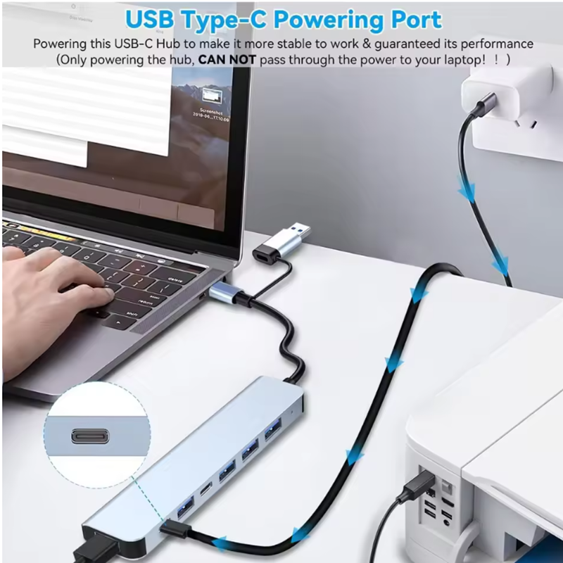 7 Ports USB A C Hub Concentrat - đánh giá và giá Laptop Accessories And Gadgets