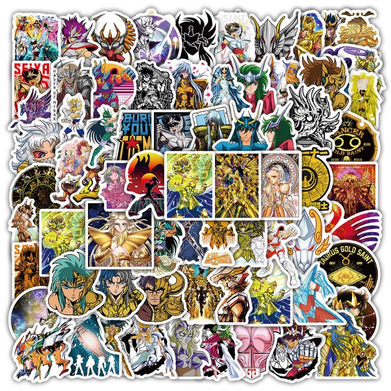 101Pcs Saint Seiya Anime Stick - đánh giá và giá Laptop Accessories Decoration