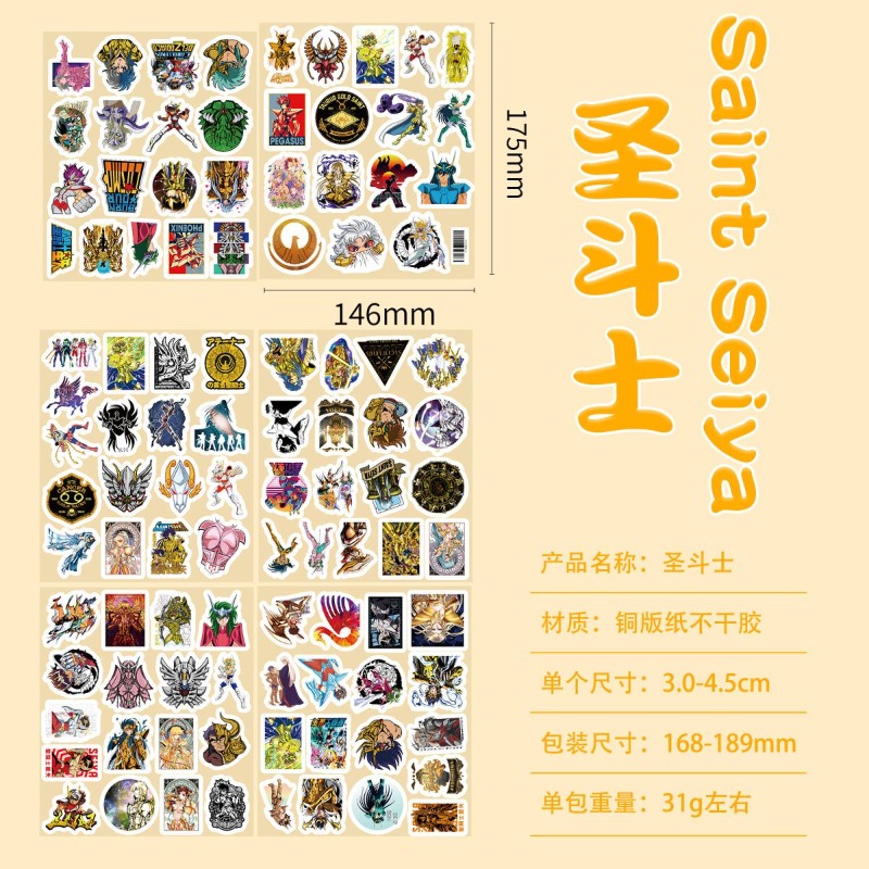 101Pcs Saint Seiya Anime Stick - đánh giá và giá Laptop Accessories Decoration
