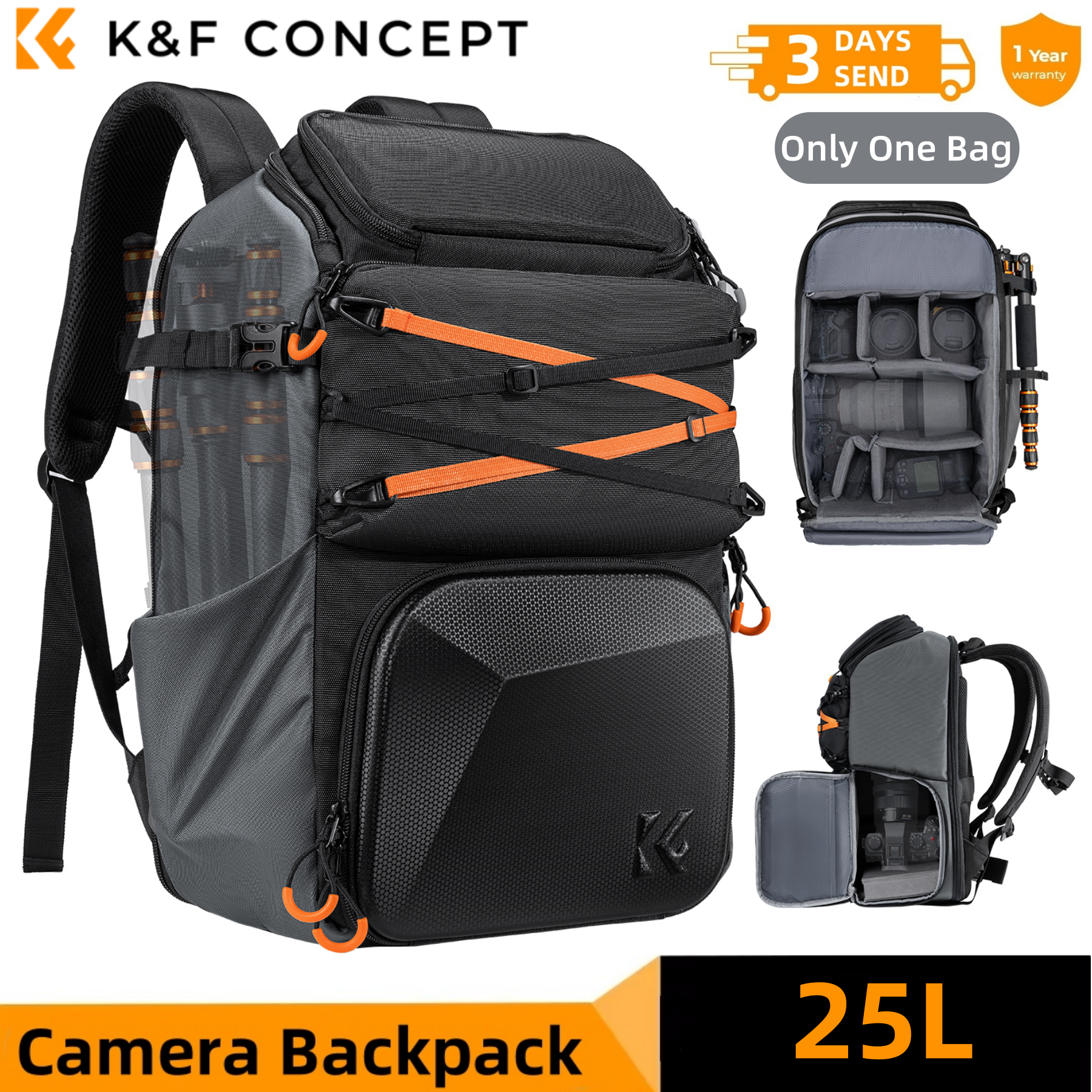 K&F CONCEPT 25L Outdoor Camera - đánh giá và giá Laptop Accessories Travel Case