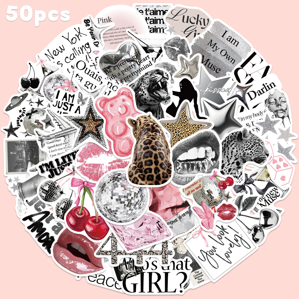 50pcs Silver Lucky Sticker Fas - đánh giá và giá Laptop Accessories Decoration