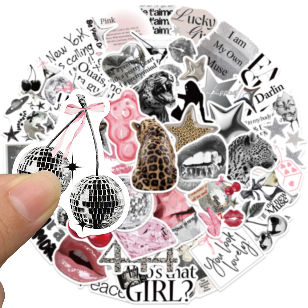 50pcs Silver Lucky Sticker Fas - đánh giá và giá Laptop Accessories Decoration