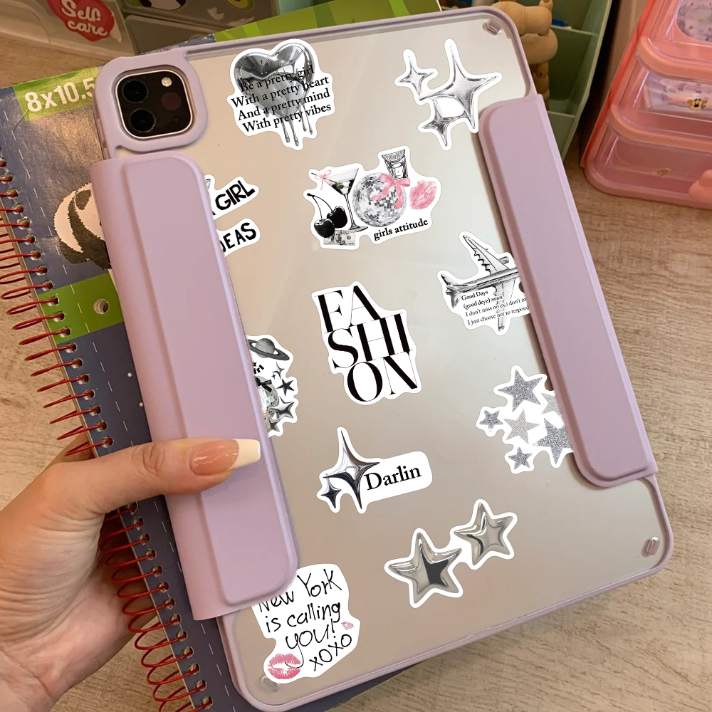50pcs Silver Lucky Sticker Fas - đánh giá và giá Laptop Accessories Decoration