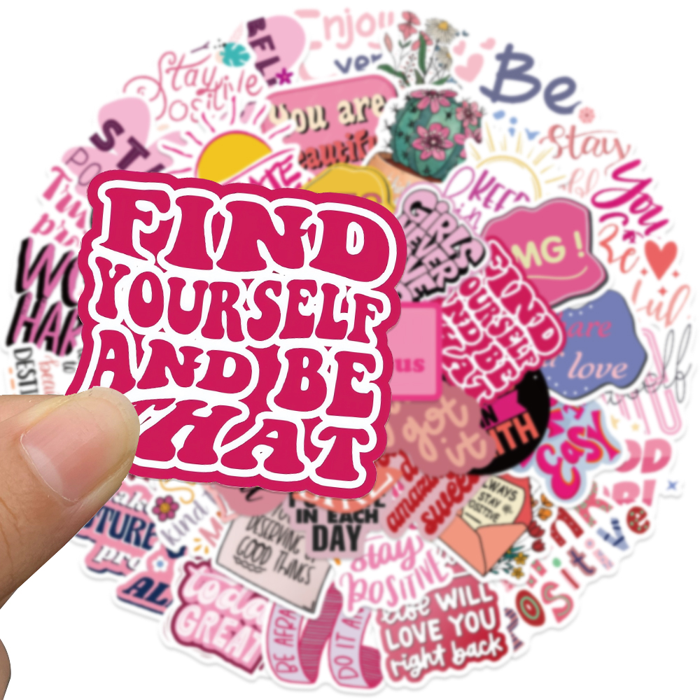 50pcs Pink Inspirational Phras - đánh giá và giá Laptop Accessories Decoration